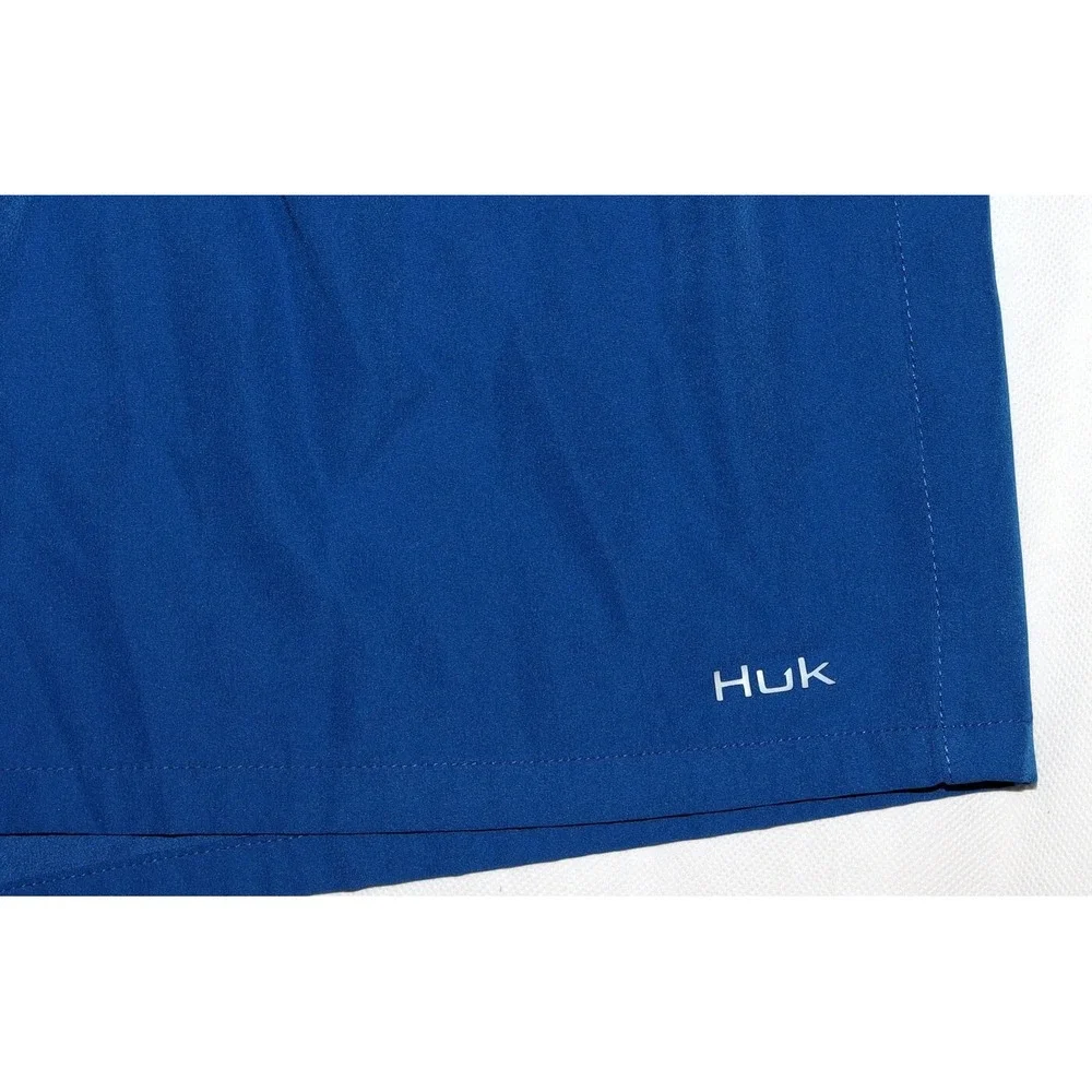 Huk Pursuit Volley Swim Men's Lined Outdoor Fishing Blue Shorts‎ Size 38